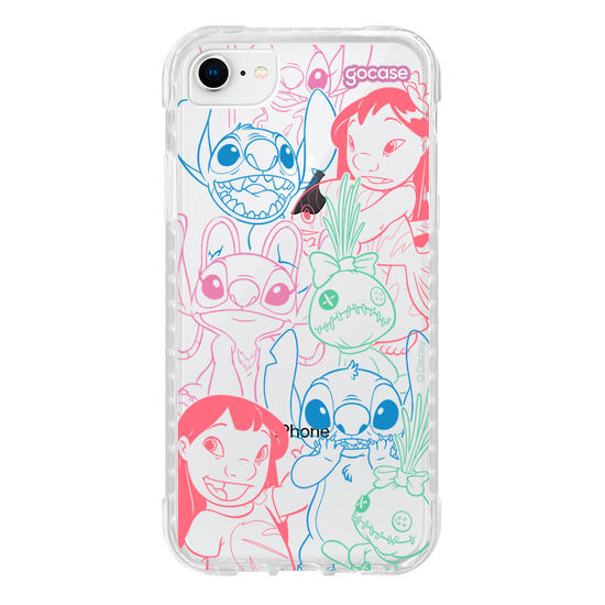 Capinha para celular  Lilo e Stitch - Rostinhos Rainbow