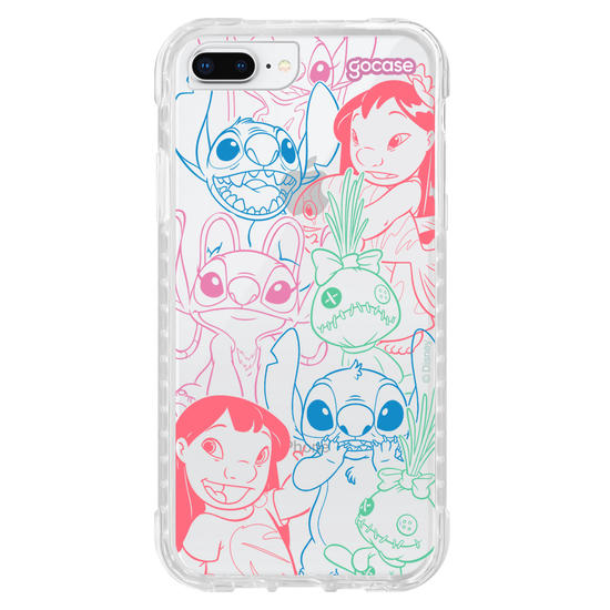Capinha para celular  Lilo e Stitch - Rostinhos Rainbow