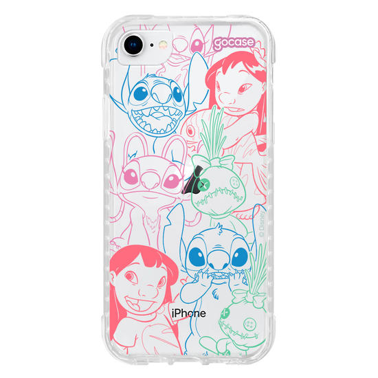 Capinha para celular  Lilo e Stitch - Rostinhos Rainbow
