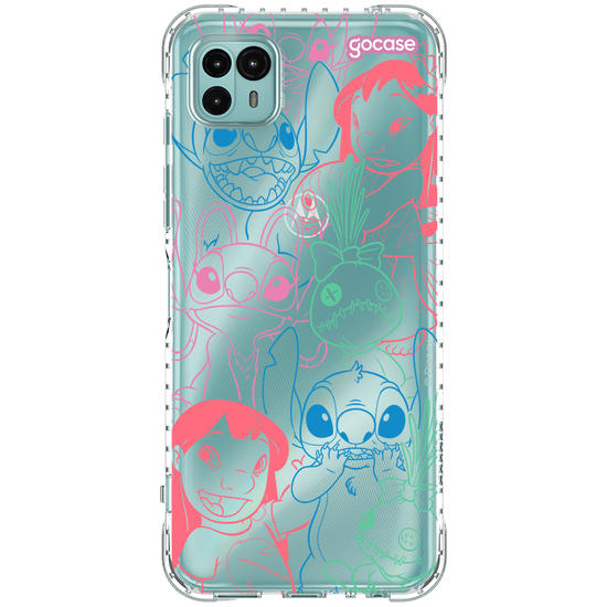 Capinha para celular  Lilo e Stitch - Rostinhos Rainbow