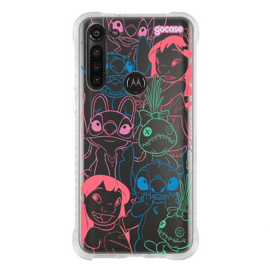 Capinha para celular  Lilo e Stitch - Rostinhos Rainbow