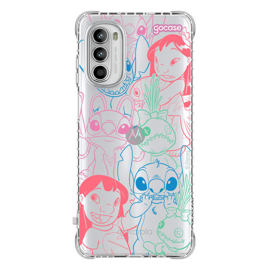 Capinha para celular  Lilo e Stitch - Rostinhos Rainbow