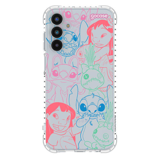 Capinha para celular  Lilo e Stitch - Rostinhos Rainbow