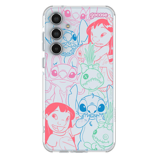 Capinha para celular  Lilo e Stitch - Rostinhos Rainbow