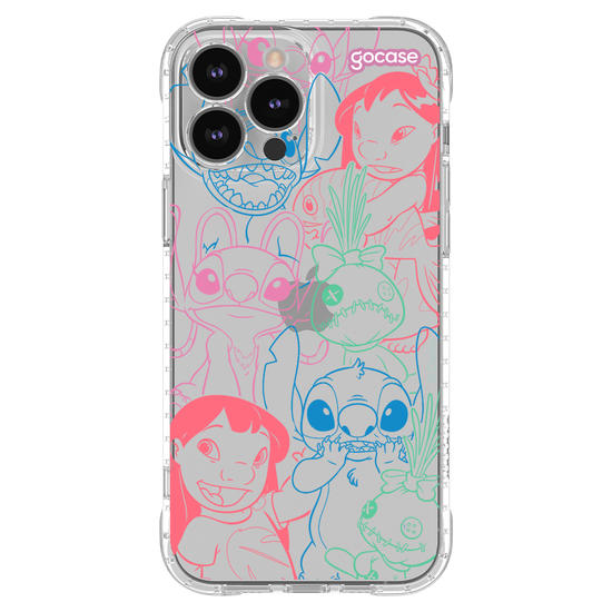 Capinha para celular  Lilo e Stitch - Rostinhos Rainbow