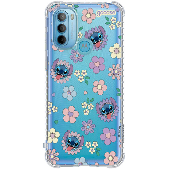 Capinha para celular  Stitch Floral 70s