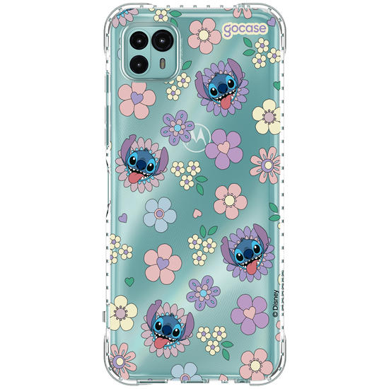 Capinha para celular  Stitch Floral 70s