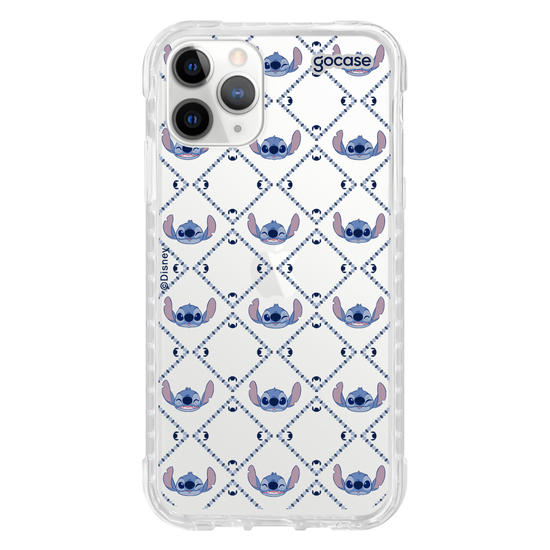 Capinha para celular Stitch - Padrão Xadrez com Iniciais
