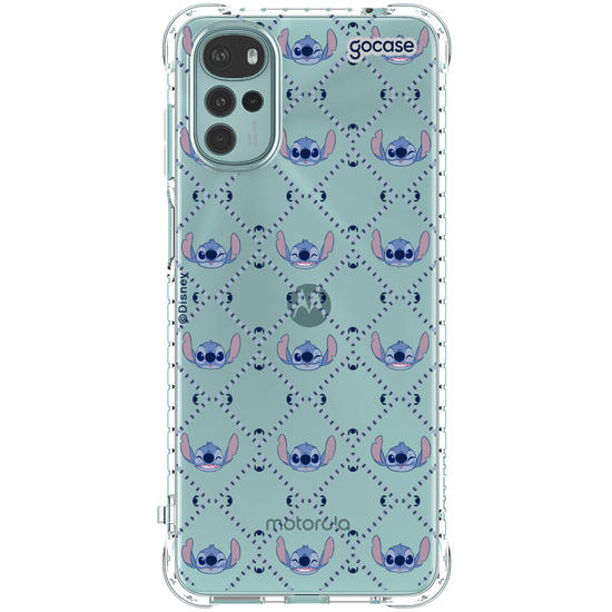 Capinha para celular Stitch - Padrão Xadrez com Iniciais