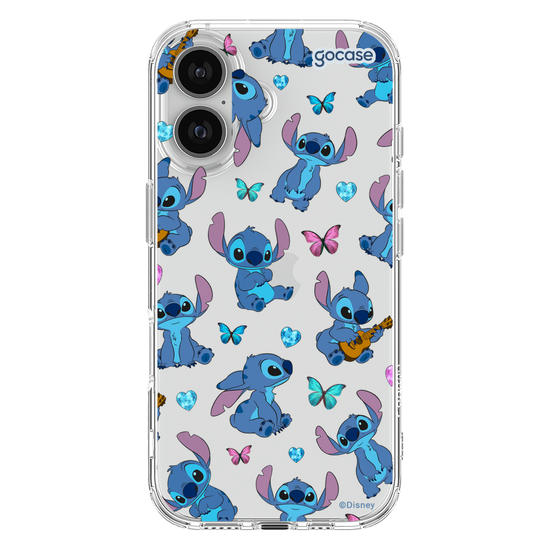 Capinha para celular  Stitch Borboletas e Cristais Pattern
