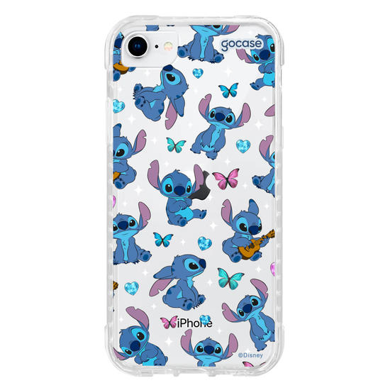 Capinha para celular  Stitch Borboletas e Cristais Pattern