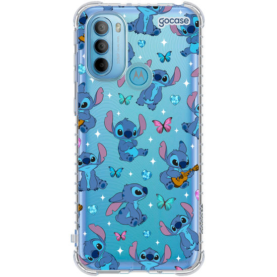 Capinha para celular  Stitch Borboletas e Cristais Pattern