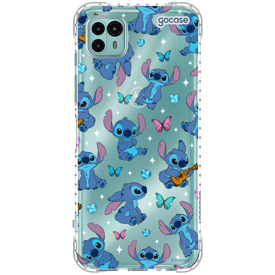 Capinha para celular  Stitch Borboletas e Cristais Pattern