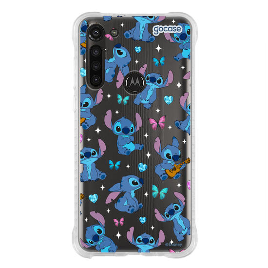 Capinha para celular  Stitch Borboletas e Cristais Pattern