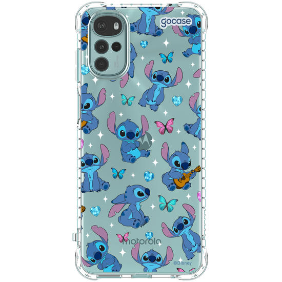Capinha para celular  Stitch Borboletas e Cristais Pattern
