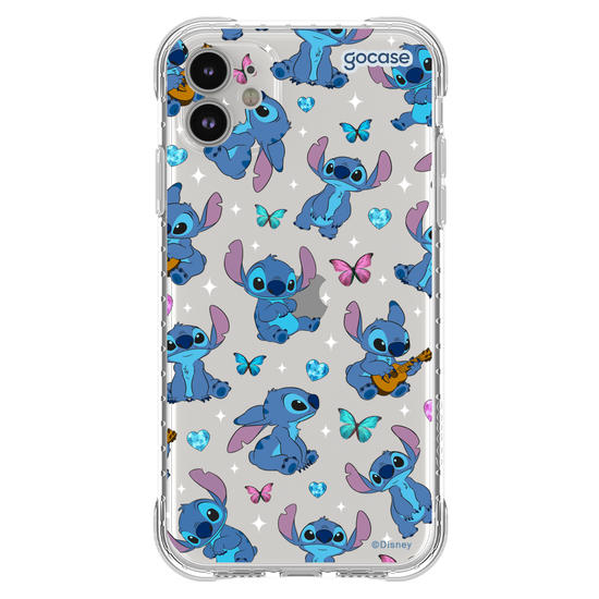 Capinha para celular  Stitch Borboletas e Cristais Pattern
