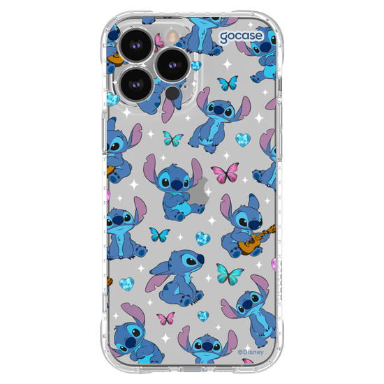 Capinha para celular  Stitch Borboletas e Cristais Pattern
