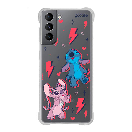 Capinha para celular  Stitch e Angel - Power of Love