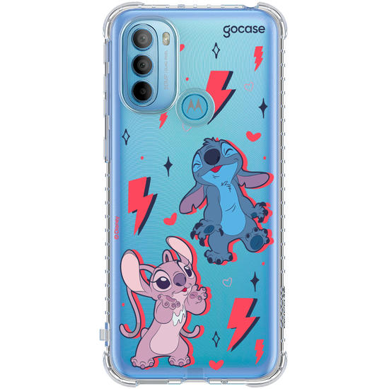 Capinha para celular  Stitch e Angel - Power of Love