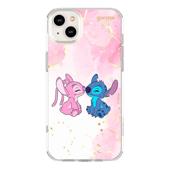 Capinha para celular  Stitch e Angel - Beijo com Aquarela