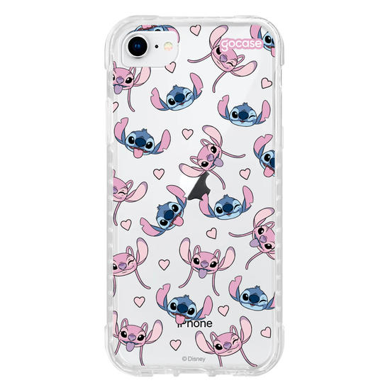 Capinha para celular  Stitch e Angel - Pattern Fofo