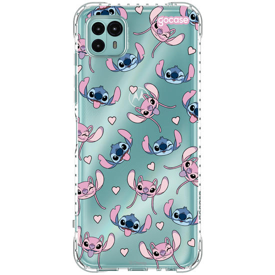 Capinha para celular  Stitch e Angel - Pattern Fofo