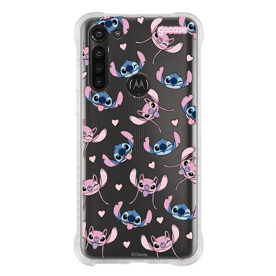 Capinha para celular  Stitch e Angel - Pattern Fofo