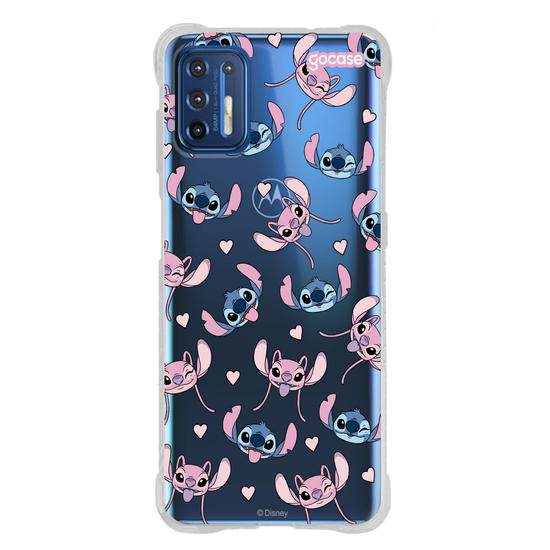 Capinha para celular  Stitch e Angel - Pattern Fofo
