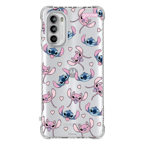 Capinha para celular  Stitch e Angel - Pattern Fofo