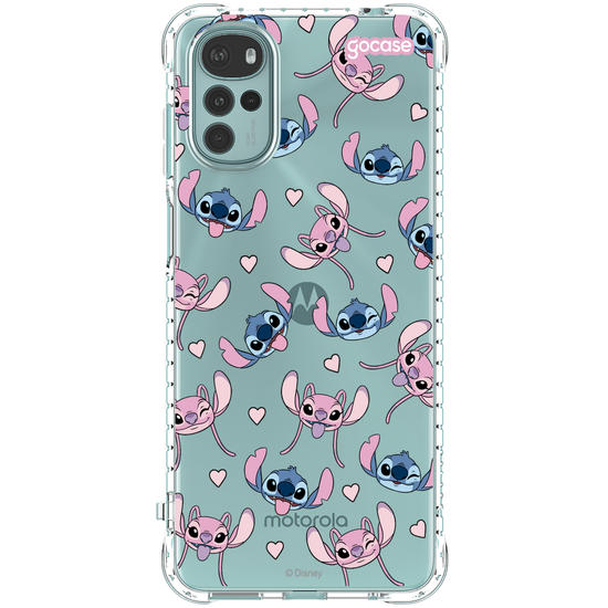 Capinha para celular  Stitch e Angel - Pattern Fofo