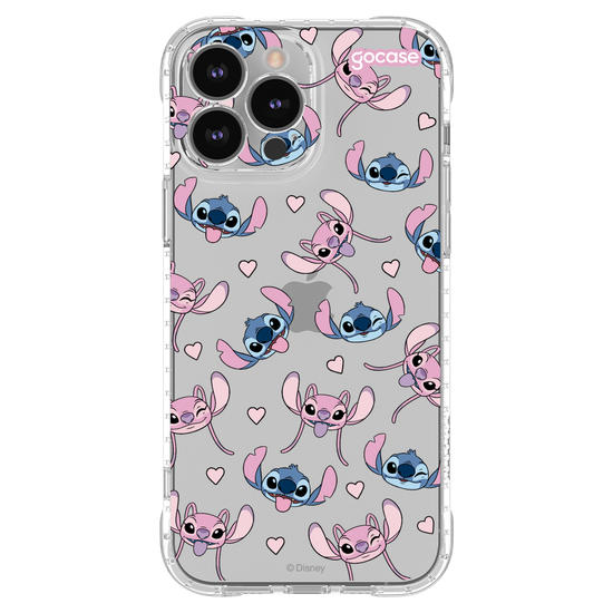 Capinha para celular  Stitch e Angel - Pattern Fofo