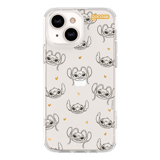 Capinha para celular Stitch e Angel - Golden Hearts
