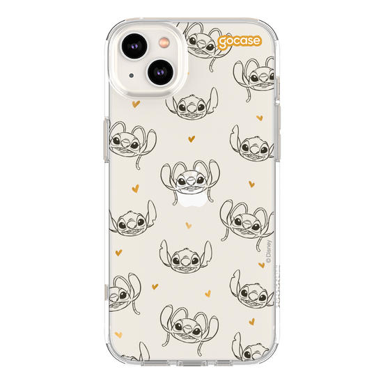 Capinha para celular  Stitch e Angel - Golden Hearts