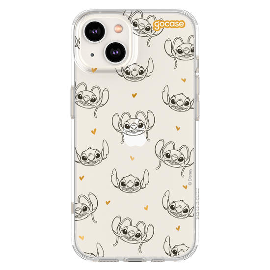 Capinha para celular  Stitch e Angel - Golden Hearts
