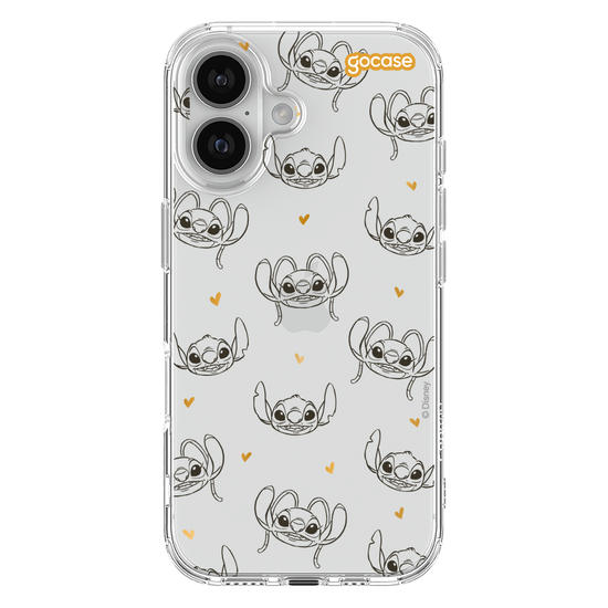 Capinha para celular  Stitch e Angel - Golden Hearts