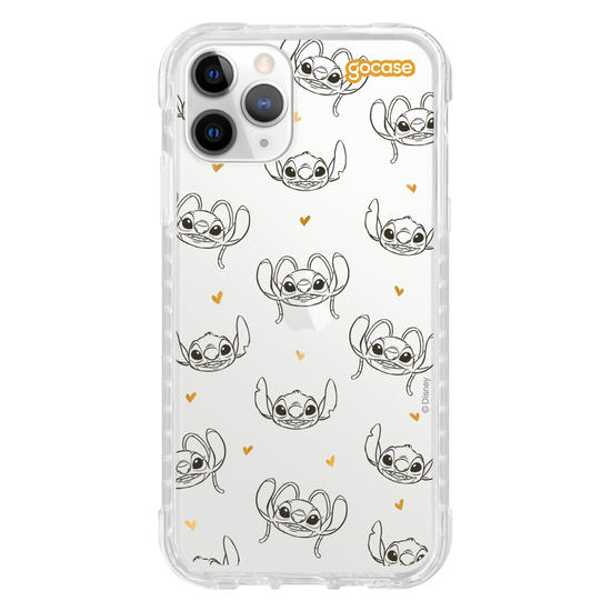 Capinha para celular  Stitch e Angel - Golden Hearts