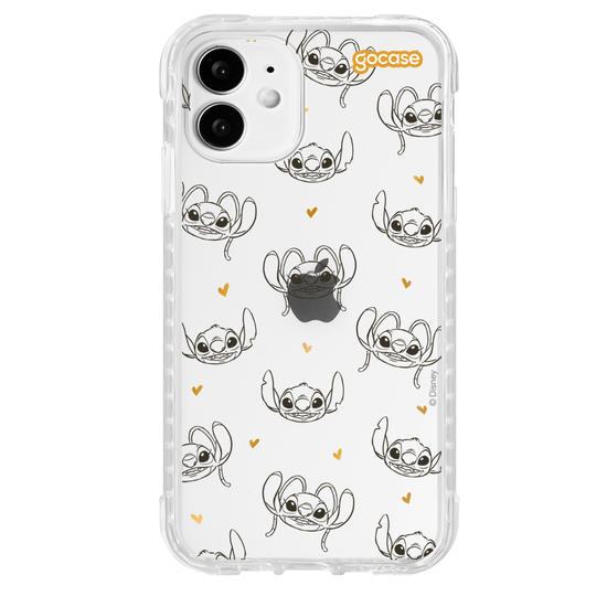 Capinha para celular  Stitch e Angel - Golden Hearts
