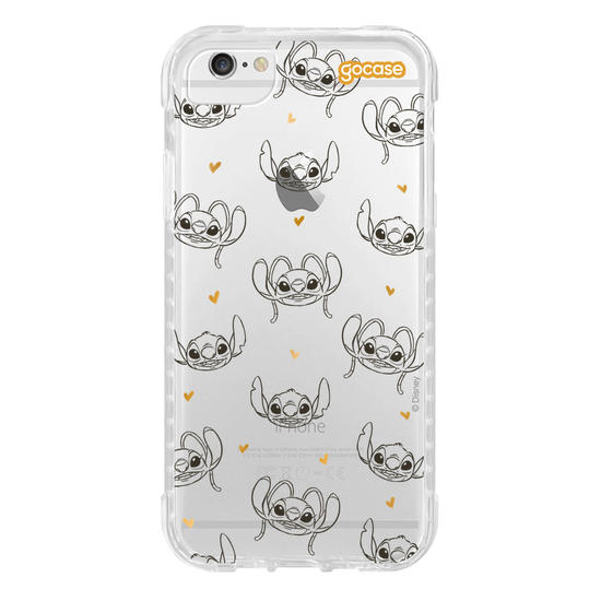 Capinha para celular  Stitch e Angel - Golden Hearts