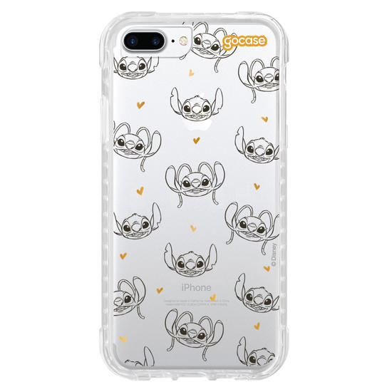 Capinha para celular  Stitch e Angel - Golden Hearts
