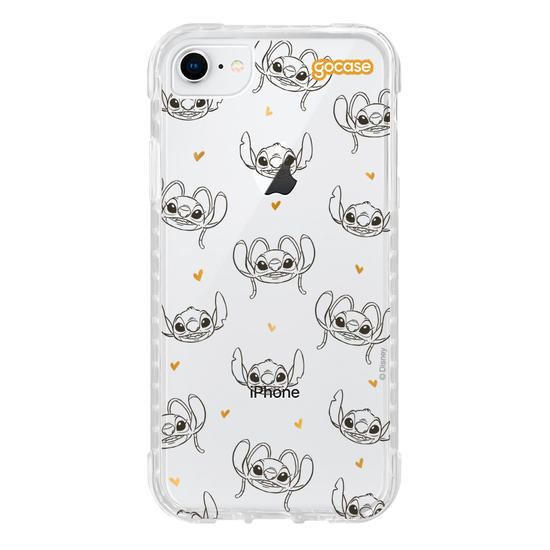Capinha para celular  Stitch e Angel - Golden Hearts