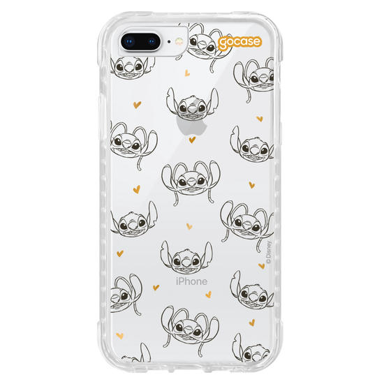 Capinha para celular  Stitch e Angel - Golden Hearts
