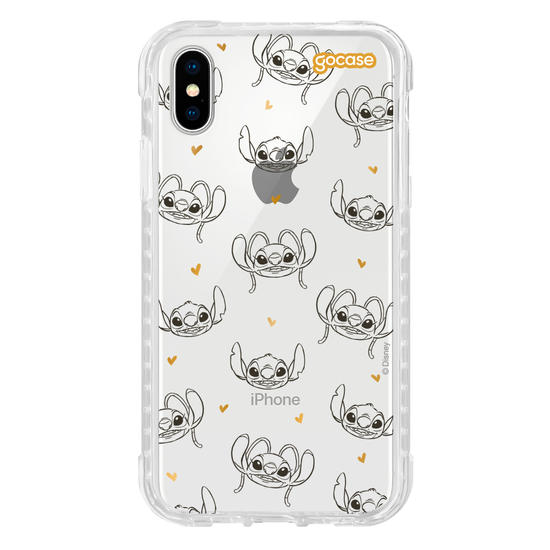 Capinha para celular  Stitch e Angel - Golden Hearts
