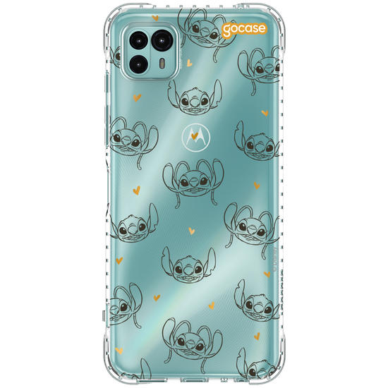 Capinha para celular  Stitch e Angel - Golden Hearts