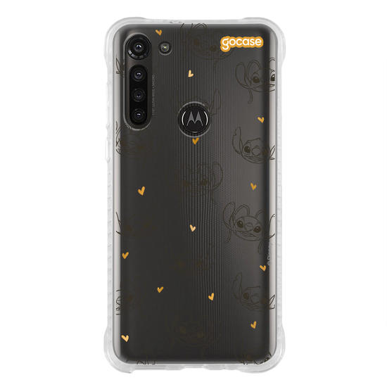 Capinha para celular  Stitch e Angel - Golden Hearts
