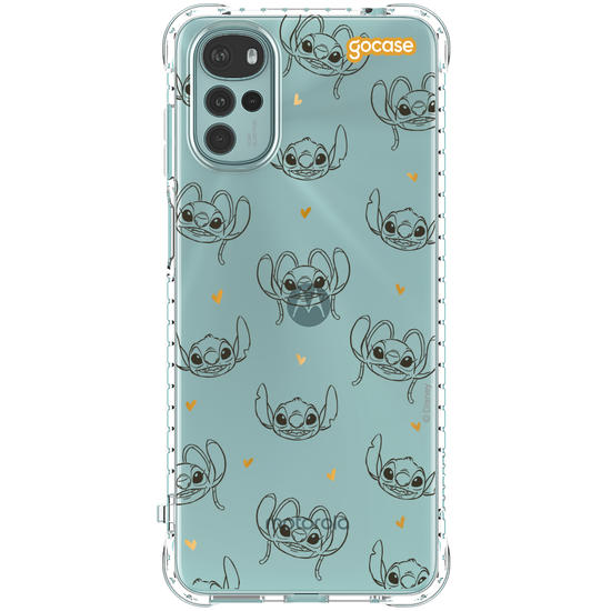 Capinha para celular  Stitch e Angel - Golden Hearts