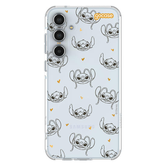 Capinha para celular  Stitch e Angel - Golden Hearts