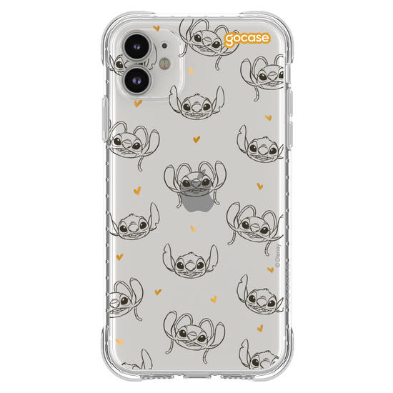 Capinha para celular  Stitch e Angel - Golden Hearts