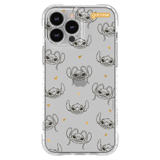 Capinha para celular  Stitch e Angel - Golden Hearts