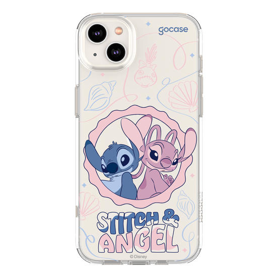 Capinha para celular  Stitch e Angel - Lines and Frame