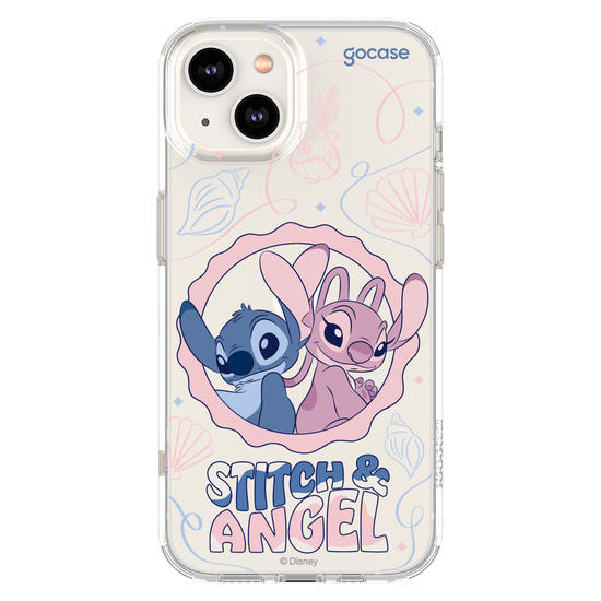 Capinha para celular  Stitch e Angel - Lines and Frame
